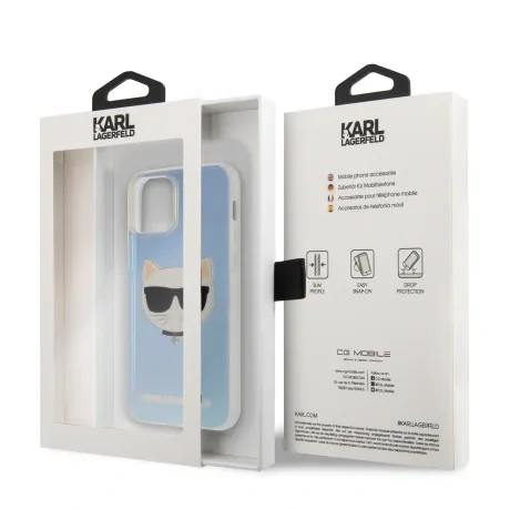 Husa Cover Karl Lagerfeld TPU Choupette Head Iridescente pentru iPhone 12 Mini Clear thumb