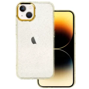 Husa Cover Lens Fashion Golden Frame pentru iPhone 13 Auriu
