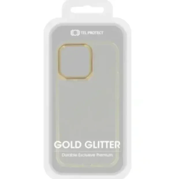 Husa Cover Lens Fashion Golden Frame pentru iPhone 13 Pro Auriu