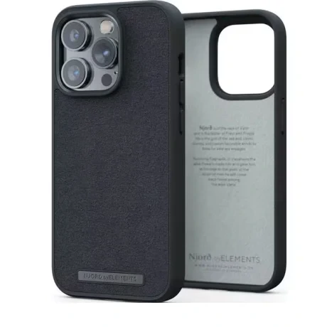 Husa Cover Njord Suede Comfort pentru iPhone 14 Pro Max Negru thumb