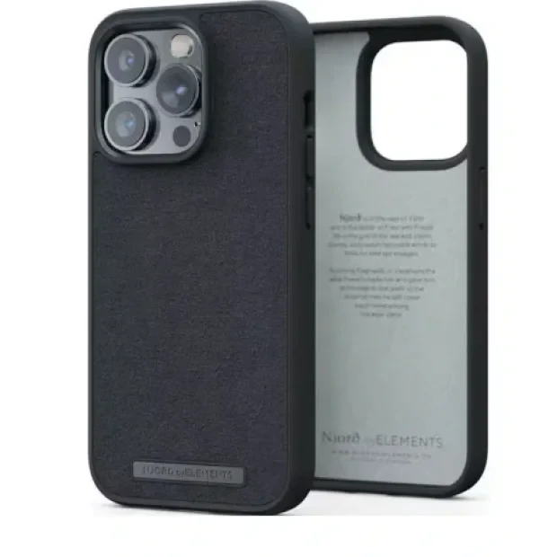 Husa Cover Njord Suede Comfort pentru iPhone 14 Pro Max Negru