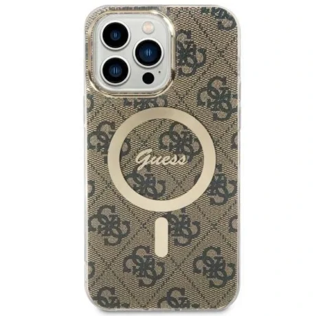 Husa Guess 4G IML MagSafe pentru iPhone 14 Pro Max Brown thumb