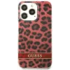 Husa Guess Leopard Case pentru iPhone iPhone 13 Pro Rosu