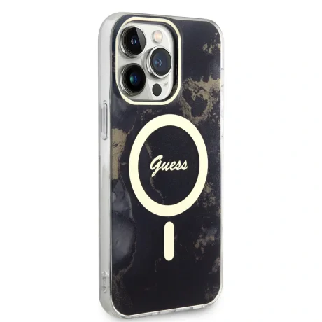 Husa Guess Marble IML MagSafe pentru iPhone 13 Pro Max Black thumb