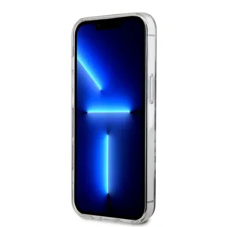 Husa Guess PC/TPU Flowers IML MagSafe pentru iPhone 13 Pro Pink