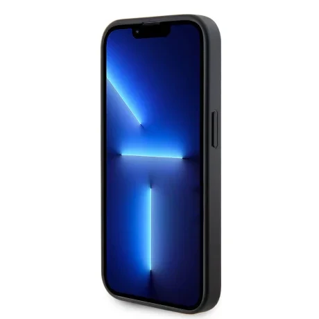 Husa Guess PU 4G Strass Metal Logo  pentru iPhone 15 Pro Black