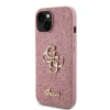 Husa Guess PU Fixed Glitter 4G Metal Logo pentru iPhone 15 Pink