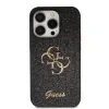 Husa Guess PU Fixed Glitter 4G Metal Logo pentru  iPhone 15 Pro Negru