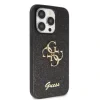 Husa Guess PU Fixed Glitter 4G Metal Logo pentru  iPhone 15 Pro Negru