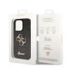 Husa Guess PU Fixed Glitter 4G Metal Logo pentru  iPhone 15 Pro Negru