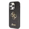 Husa Guess PU Fixed Glitter 4G Metal Logo pentru  iPhone 15 Pro Negru