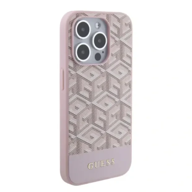 Husa Guess PU G Cube MagSafe Zadni pentru iPhone 15 Pro Max Pink
