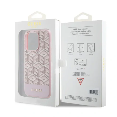 Husa Guess PU G Cube MagSafe Zadni pentru iPhone 15 Pro Max Pink thumb