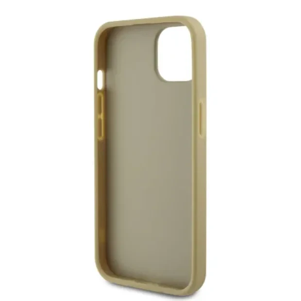 Husa Guess PU Perforated 4G Glitter Metal Logo pentru iPhone 13 Gold