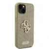 Husa Guess PU Perforated 4G Glitter Metal Logo pentru iPhone 13 Gold