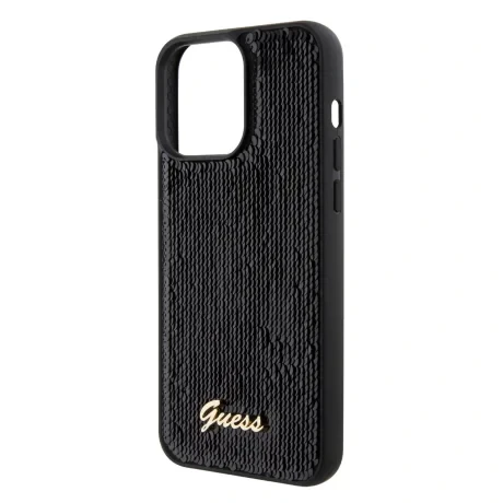 Husa Guess Sequin Script Logo pentru iPhone 15 Pro Max Black