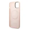 Husa Guess Silicone Metal Logo MagSafe pentru iPhone 14 Plus Pink