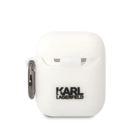 Husa Karl Lagerfeld 3D Karl Head pentru Airpods 1/2 White thumb