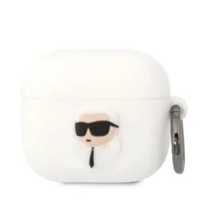 Husa Karl Lagerfeld 3D Karl Head pentru Airpods 3  White