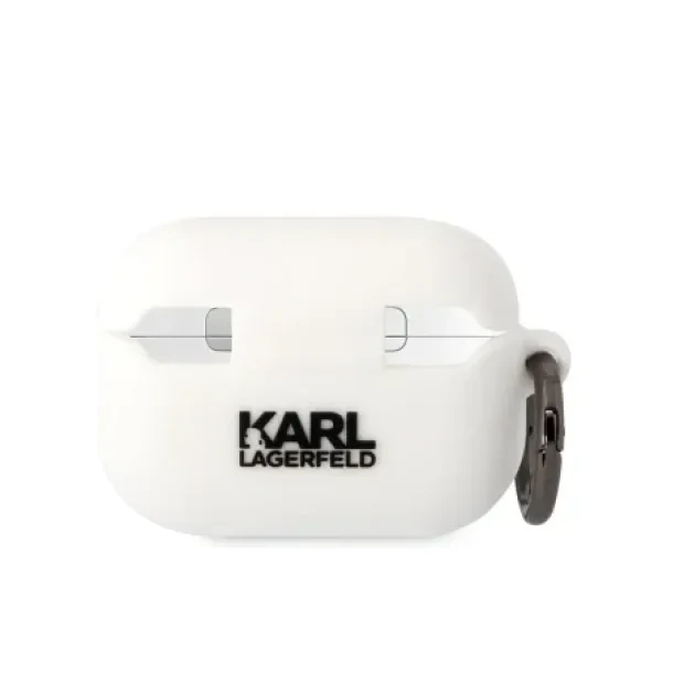 Husa Karl Lagerfeld 3D Karl Head pentru Airpods Pro 2 WhiteT