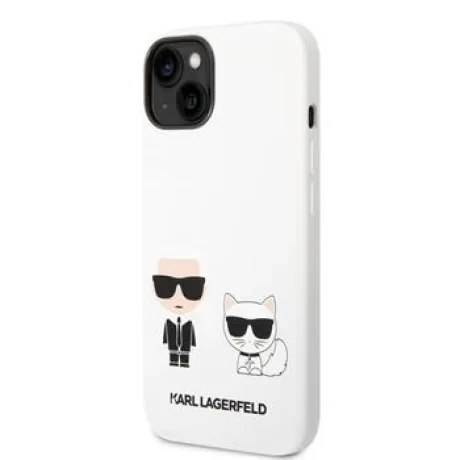 Husa Karl Lagerfeld and Choupette Liquid Silicone  iPhone 14 Plus White thumb