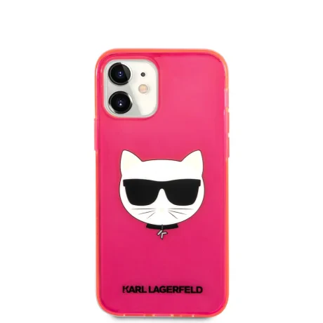 Husa Karl Lagerfeld Choupette Head pentru iPhone 12 Mini Roz thumb
