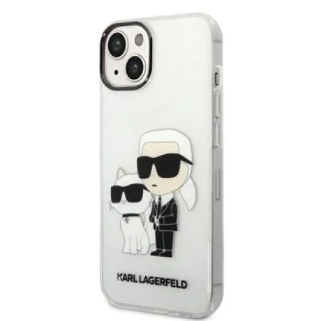 Husa Karl Lagerfeld IML Glitter Karl and Choupette NFT pentru iPhone 14 Plus Transparent thumb