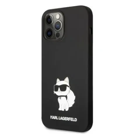 Husa Karl Lagerfeld Liquid Silicone Choupette NFT iPhone 13 Pro Max Black