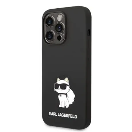 Husa  Karl Lagerfeld Liquid Silicone Choupette NFT  iPhone 14 Pro Max Black thumb