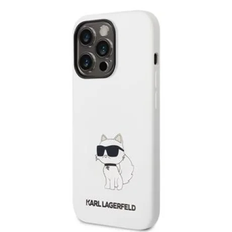 Husa Karl Lagerfeld Liquid Silicone Choupette NFT  iPhone 14 Pro Max White thumb
