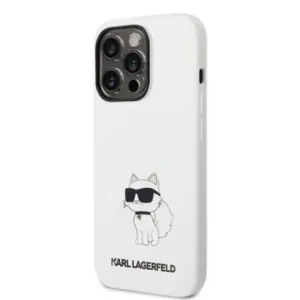 Husa Karl Lagerfeld Liquid Silicone Choupette NFT  iPhone 14 Pro Max White