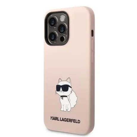 Husa  Karl Lagerfeld Liquid Silicone Choupette NFT  iPhone 14 Pro Pink thumb