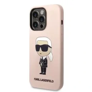 Husa Karl Lagerfeld Liquid Silicone Ikonik NFT  iPhone 14 Pro Pink