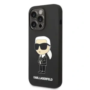 Husa Karl Lagerfeld Liquid Silicone  iPhone 14 Pro Black
