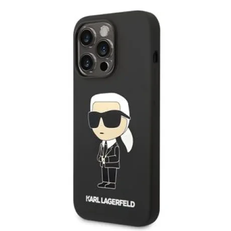 Husa Karl Lagerfeld Liquid Silicone  iPhone 14 Pro Black