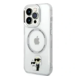Husa Karl Lagerfeld MagSafe compatibila  IML Karl and Choupette NFT pentru iPhone 14 Pro Max Transparent