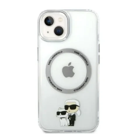 Husa Karl Lagerfeld MagSafe  IML Karl and Choupette NFT pentru iPhone 13 Pro Max Transparent