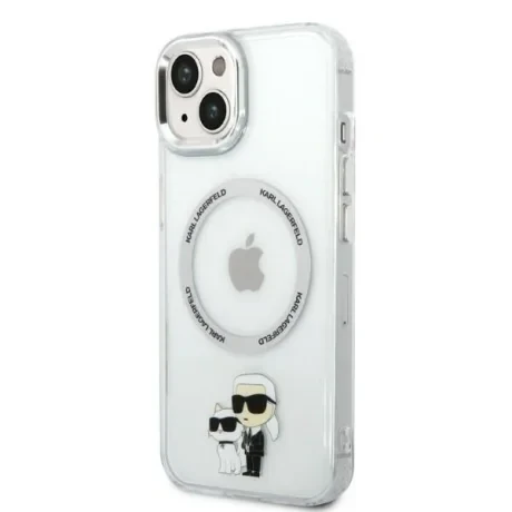 Husa Karl Lagerfeld MagSafe  IML Karl and Choupette NFT pentru iPhone 13 Pro Max Transparent