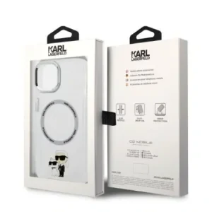 Husa Karl Lagerfeld MagSafe  IML Karl and Choupette NFT pentru iPhone 13 Pro Max Transparent