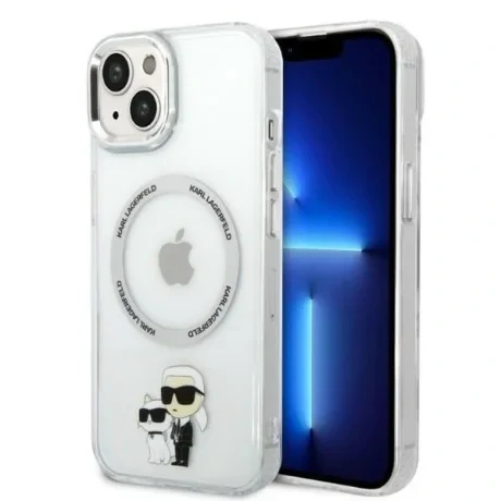 Husa Karl Lagerfeld MagSafe  IML Karl and Choupette NFT pentru iPhone 13 Pro Max Transparent