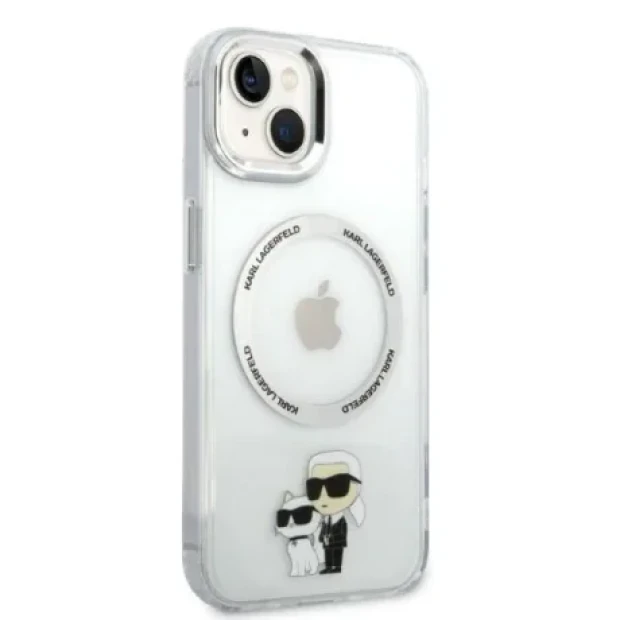 Husa Karl Lagerfeld MagSafe  IML Karl and Choupette NFT pentru iPhone 13 Pro Max Transparent