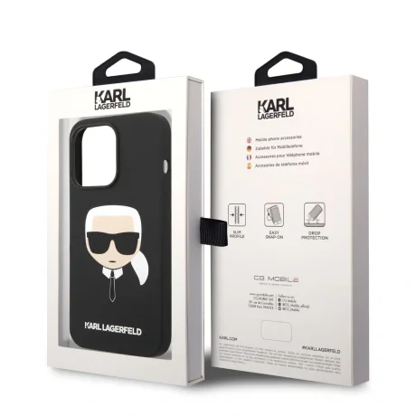 Husa Karl Lagerfeld MagSafe  Liquid Silicone Karl Head pentru iPhone 14 Pro Max Black thumb