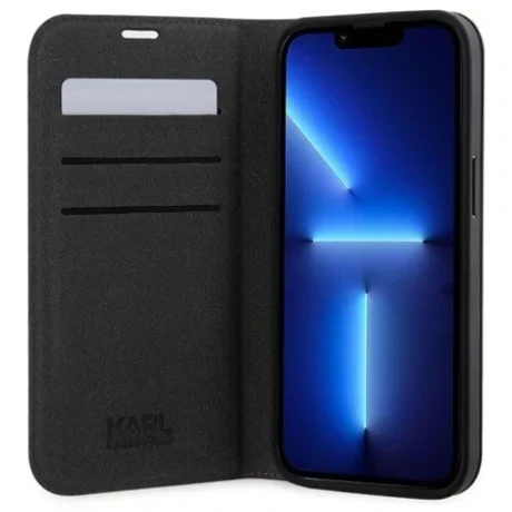 Husa Karl Lagerfeld PU Saffiano Karl and Choupette NFT Book pentru  iPhone 13 Negru