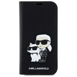 Husa Karl Lagerfeld PU Saffiano Karl and Choupette NFT Book pentru  iPhone 13 Negru