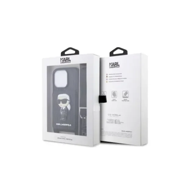 Husa  Karl Lagerfeld Saffiano Monogram Crossbody  NFT  iPhone 14 Pro Black