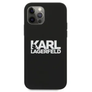 Husa Karl Lagerfeld Stack White Logo pentru iPhone 12 mini Negru