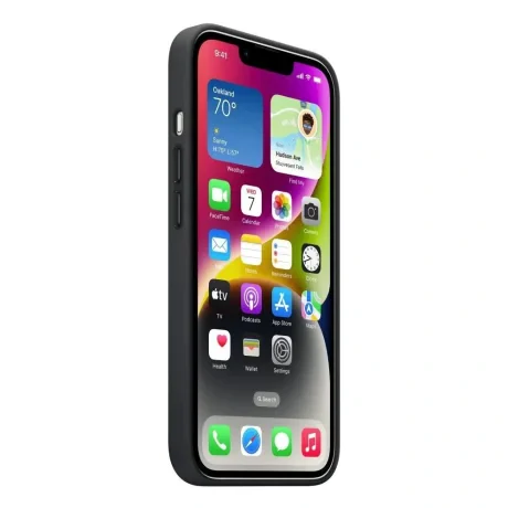 Husa Leather Silicone Case Magsafe pentru iPhone 14 Plus  Midnight thumb