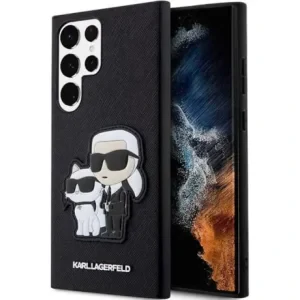 Husa spate Hard Karl Lagerfeld Saffiano Karl &amp; Choupette pentru Samsung Galaxy S23 ULTRA Negru