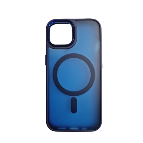 Husa spate hard MagSafe cu rama camera metalica pentru iPhone 15 Albastru thumb