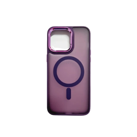 Husa spate hard MagSafe cu rama camera metalica pentru iPhone 15 Pro Violet thumb